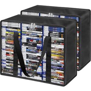 DVD Storage Bags, 2 Pack Blu-ray DVD Storage Cases Holder, Highly Clear Video Game Storage Bags, Plastic Media Organizer Holds Up 70 DVDs, 90 Blu-ray Cases, 120 CDs (Each) DVD Storage Bags, 2 Pack Blu-ray DVD Storage Cases Holder, Highly Clear Video Game Storage Bags, Plastic Media Organizer Holds Up 70 DVDs, 90 Blu-ray Cases, 120 CDs (Each)