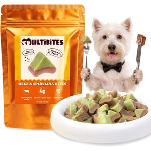 2 x Beef & Spirulina Bites 5 oz Soft Dog Treats Dog Training Treats Beef Dog Treats High Protein & Antioxidant Support Chewy Dog Treats (EXP 01/15/27)