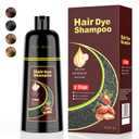 Dark Brown Hair Dye Shampoo 3 in 1Argan Herbal Hair Color Shampoo Covers Gray Hair for Women and Men (16.9 fl.oz Dark Brown)