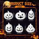 Tujoe 6 Pcs Halloween Pumpkin Lantern Set Light up LED,White