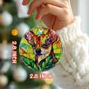 2 x Chihuahua Ornament, Dog Christmas Ornament  Christmas Tree Decor, Holiday Decoration, Stocking Stuffer, Festive Gift Idea, Gifts for Dog Lover, Friends, and Family