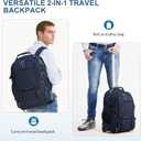 Backpack with wheels,rolling backpack with 2 Packing Cubes and compression bags,Laptop Compartment,Water Resistant Luggage suitcase,Air Travel,Weekend Trips (Blue), Large