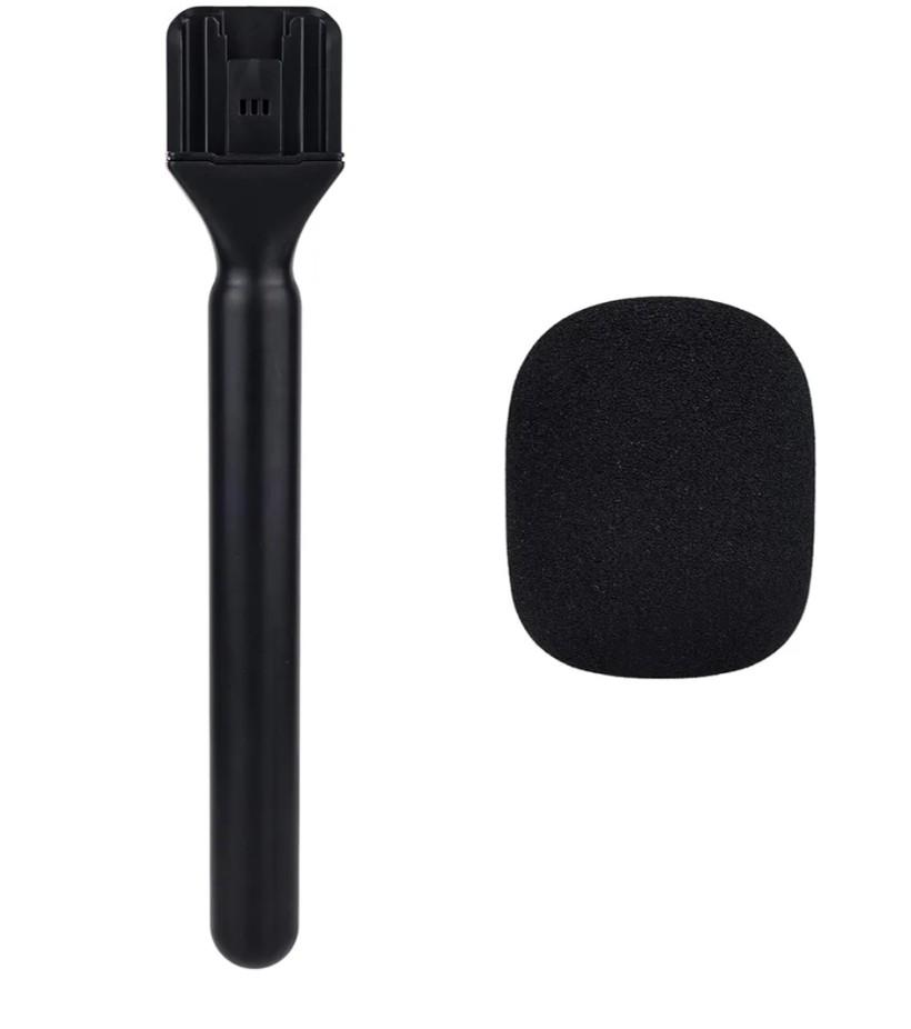 Holder for DJI Mic/DJI Mic 2, Handheld Wireless Microphone Stand Wireless Interview Microphone Adapter Handle with Pop Filter, Parts Accessories