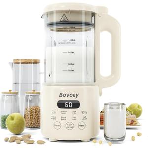Nut Milk Maker Machine,8 in 1 New Upgrade Soy Milk Maker Automatic for Almond,Oat,Plant-Based Milk and Non-Dairy Beverages,40oz Almond Milk Maker Machine with Delay Start/Self Clean/Boil Water