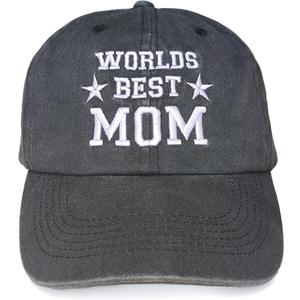 Worlds Best Mom hat for Women Baseball Cap Birthday for mom Mama Wife from Daughter Son Black
