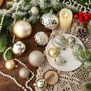 Christmas Balls Ornaments -36pcs Shatterproof Christmas Tree Decorations with Hanging Loop for Xmas Tree Wedding Holiday Party Home Decor,6 Styles in 3 Sizes(Champagne Gold)