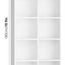 FOTOSOK 71'' Tall Bookshelf with 14 Cubes, 7 Tier Double Wide White Bookshelf with 6 Adjustable Shelves, 19.6" Narrow Bookcase DVD/CD Media Storage, Space Saving Display Shelf Cabinet, White, 19.6W x 9.3D x 70.9H inches
