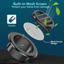 6 Inch Round Vent Cover, HG Power Aluminium Alloy Louver Gable Vent, Black Soffit Vent with Built-in Screen Mesh for Bathroom Kitchen Office Ventilation 5.66”