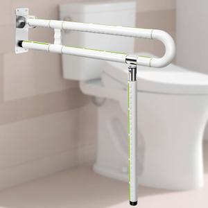 29.5 Inch Toilet Grab Bars - CALEPTONG Foldable Toilet Safety Rails for Seniors, Flip-Up Handicap Grab Bars with Anti-Slip Texture Grip for Elderly, Pregnant, Disable, Injury