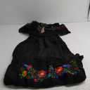 Mexican Dress for Women Traditional Off Shoulder Embroidered Present Casual Lace Long Maxi Dress Cinco de Mayo Outfit (Black), XL