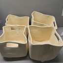 UBBCARE Storage Cubes 4 Pack, 11x 11x 7.8 Cube Storage Bin with Handles, Cotton Rope Baskets for Organizing, Woven Baskets for Shelf, Baby Nursery, Toy Storage, Closet, Classroom, Beige