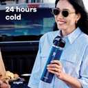 Hydro Flask Water Bottle - Insulated Stainless Steel - Wide Straw Lid, Non-Spill, Leakproof in 24 Oz Glimmer Blue