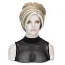 FVCENT Short Blonde Brown Wig Short Curly Wavy Wigs for Women Layered Wavy Full Wigs Golden Brown Halloween Costume(Gold and white mix)