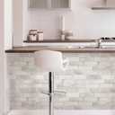 NuWallpaper Loft Brick Peel and Stick Wallpaper, White and Off-White, Textured Removable Wallpaper, 20.5 in x 18 ft