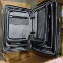 Kenneth Cole REACTION Diamond Tower Collection Lightweight Hardside Expandable 8-Wheel Spinner Travel Luggage, Black, 3-Piece Set (20", 24", & 28")