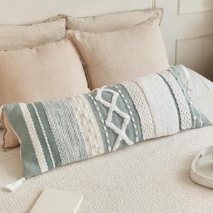 ZICOTO Decorative Boho Lumbar Pillow Cover 14x36  Beautiful Throw Pillow with Soft Texture for Bed, Couch Decor or as Body Cushion  A Stylish Addition to Your Bedroom