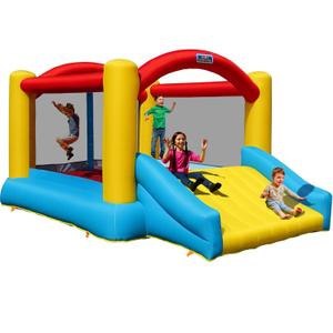 Sportspower My 1st Jump N Play Inflatable Bounce House with Large Slide & Anchors, Ages 3-8, Heavy Duty, ASTM Certified, on Included Blower
