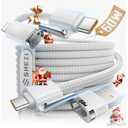 SHEZI 4-in-1 USB C Cable Compatible With Lightning Cable 60W Fast Charging & Data Transfer, Support to CarPlay & Android Auto, 5FT Travel Multi Cord Charger Combo for iPhone/iPad/Samsung/MacBook Cable