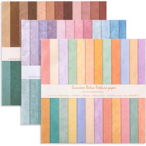 72 Sheets 12x12 Scrapbook Paper Multi-color Floral Double-sided Boho Earth Tone Patterned Craft Paper Spring Decorative Cardstock Journal Supplies for DIY Photo Album Origami Decor(Multicolor)