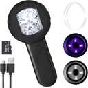 100X Digital Magnifying Glass- Coin Magnifying Glass with 2'' Screen, Portable Handheld Kids Microscope, Jewelers loupe with Light, for Trichome, USB Coin Magnifier for Collector, Mini Scope for Bug