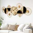 Large Wall Clock,Modern Silent Non-Ticking Metal Wall Art Wall Clocks Battery Operated, Horizontal or Vertical Hanging Clock for Living Room, Kitchen, Bedroom, or Office Wall Decor (40")
