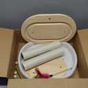 5-in-1 Small Wooden Cat Tree Tower,16.5''H Natural Sisal Cat Scratching Post Climbing Tower with Bed,Interactive Cat Feather Toy,Ball Track Toy for Kittens and Indoor Cats,White