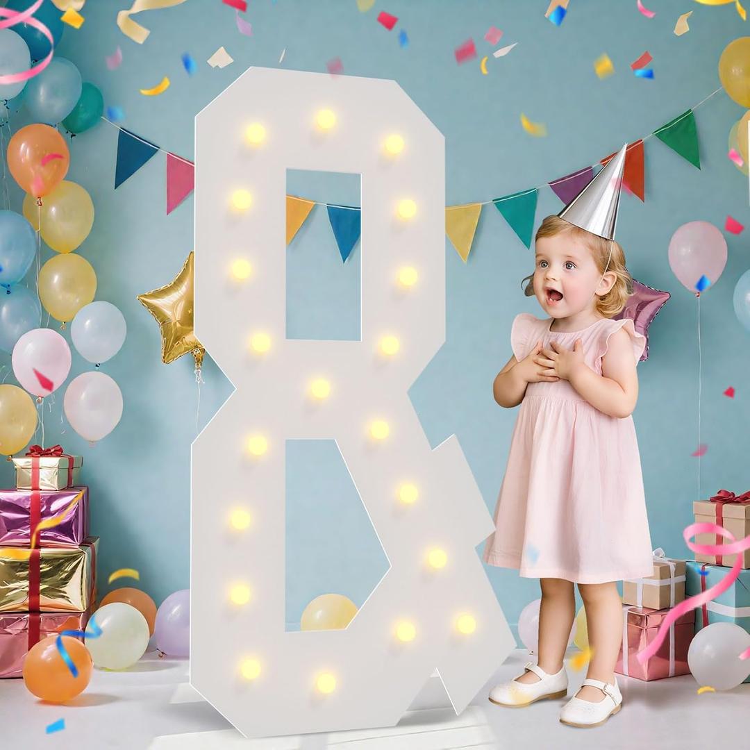 4FT Marquee Light Up Letters, Marquee Letters &, Pre-Cut Foam Board Set Can Be Used for Birthday Party Grad Prom Party Decoration Wedding Event Baby Shower