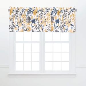 C&F Home Watercolor Natural Flowers & Leaves 100% Cotton Single Window Treatment Curtain Valance 16" x 72" All Seasons Versatile Spring Springtime Farmhouse Bedroom Guestroom Kitchen Living Room