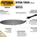 Hawkins Futura Nonstick Dosa Tava, Diameter 33 cm (13 inch), Thickness 4.88 mm (Black) NDT33