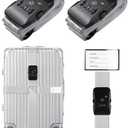 Veki Cross Luggage Straps Set TSA Approved with Lock Adjustable Travel Suitcase Belts Suitcase Tags with Name ID Card Packing Straps for Suitcases Strap Travel Accessories (Silver Gray*2pcs)