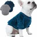 2 Pack Dog Sweaters for Medium Dogs Boy - Warm Large Dog Sweater Clothes in Winter, Classic Fleece Sweater for Poodle Dachshund Bulldog Pug Beagles (L, Navy Blue, Grey)