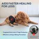 Dog Rear Leg Sleeve to Stop Licking, Upgraded Hind Leg Cover to Stop Slipping, for TPLO Surgery, Skin Conditions, Wounds, Breathable Soft Fabric, Dog Cone Alternative, Right,L,Black