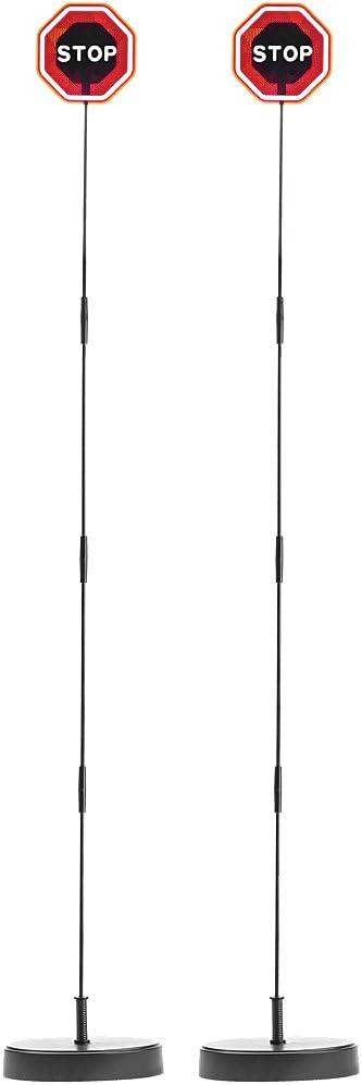 Usa Inc (Set of 2) Smart Parking LED Garage Flashing Warning Stop Sign - Bumper Sensor,Red