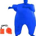 Qshine Adult Inflatable Full Body Jumpsuit Cosplay Costume Halloween Funny Fancy Dress Blow Up Party Toy (One Size, Blue)