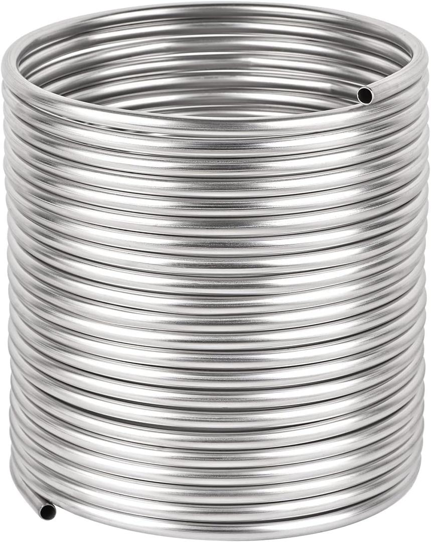 3/8" x 50Ft 304 Stainless Steel Tubing Coil, Immerson Tubing Coil for Ice Bath Wort Chiller, Beer Brewing, Welded Stainless Steel Tube for DIY Projects (5/16" x 50Ft)
