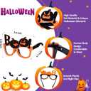 Garma 24 Pcs Kids Halloween Glasses - Plastic Party Glasses with Glitter, Pumpkin, Spider, Ghost Themed Eyewear
