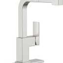 APPASO Square Kitchen Faucet, Brushed Nickel Sink Faucets with Pull Down Sprayer, Single Handle Modern Pull Out Faucet for Bar Sink Kitchen, Stainless Steel Faucet for Kitchen Sink 1 or 3 Holes