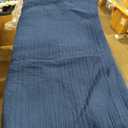 Love's cabin King Size Cotton Quilt Set, 100% Cotton Fabric Striped Textured Coverlet with Crinkled Look, Lightweight Quilted Bedspread for All Season, Includes 2 Pillow Shams, Navy