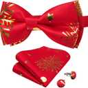 DiBanGu Mens Christmas Vest and Bow Tie Set Festival Christmas Snowflake Suit Vest for XmasNew Year Party Formal (Large)