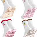 2 x Pilates Grip Yoga Socks for Women Cute Non Slip Socks | Cute Non Slip Socks, Athletic Grippy Sock, Barre Ballet Fitness Workout (White)