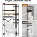 7-Tier Over the Toilet Storage Shelf, Large Bathroom Organizer with 2 Fabric Drawers, 4+3 Adjustable Side Shelves, Sturdy Freestanding Space Saver Rack with Hooks for Bedroom, Laundry, Brown, 60*24*177cm Pack of 28