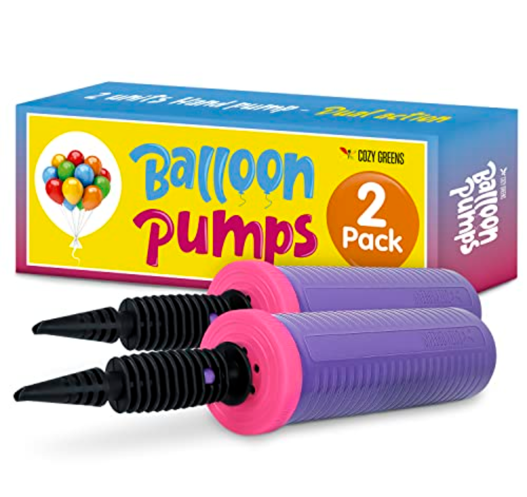Balloon Pump Hand Held, Inflator Air Pump for Balloons - 2Way Dual Action, 2Pack: Friends can Help - Easy to Use, 100% Lifetime Satisfaction - Sturdy Ballon Inflator Pump, Set of 2 Packs