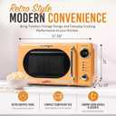 Nostalgia Countertop Microwave Oven with Easy Clean Interior- Retro Microwave with LED Display & Child Lock- Compact 0.7 Cu. Ft Oven With 12 Pre-Programmed Settings for any kitchen-700-Watts-Orange