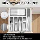49-Piece Stainless Steel Silverware Set with Cutlery Organizer, Service for 8 with Steak Knives and Kitchen Utensils