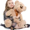 Tezituor Brown Teddy Bear Stuffed Animal, 26 inch Large Stuffed Teddy Bear Plush for Girl Boys Girlfriend, Soft Teddy Bear Toy Gift for Baby Shower, Birthday