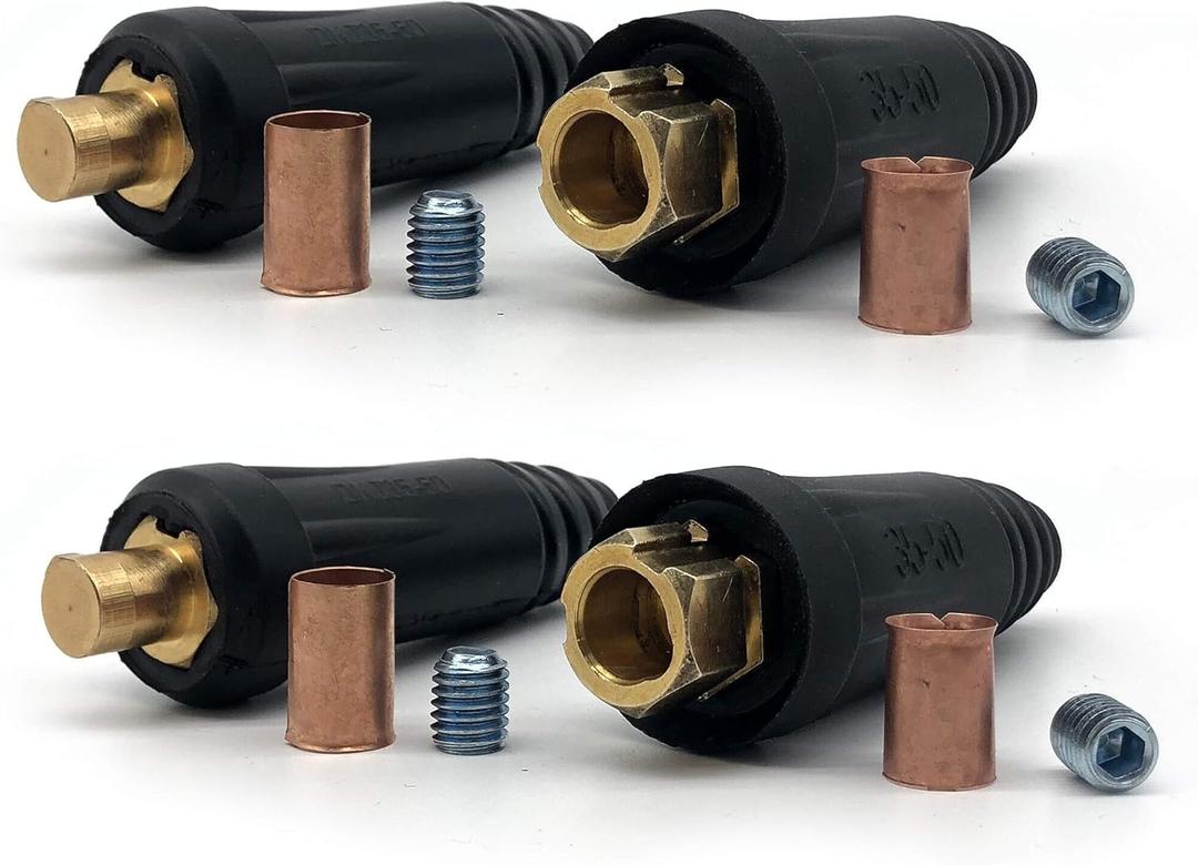 RX WELD Welding Cable Quick Connector Pair DINSE-Style (200Amp-300Amp (#4-#1) 35-50 SQ-MM 2-set)