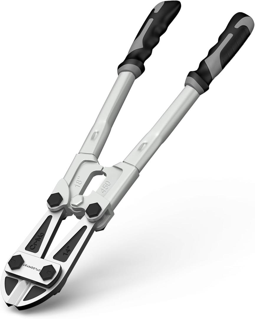 OTLOOMTBT 18 In Heavy Duty Bolt Cutter - Industrial Chromium Molybdenum Steel Ergonomic Design, Effortless Cutting for Locks, Chains, Fences & Rebars | Long Lifespan for Construction, Locksmiths & DIY, 18 Inch-457MM