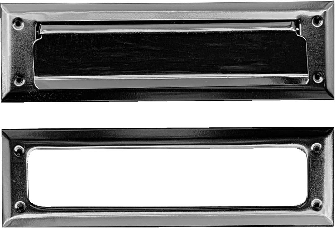 Solid Steel Satin Black Color | Mail Slot Fits to Most Doors | Outer Size 10 Inches by 3 inches | Set with Front and Rear Piece and Screws | Easy Installation and Long Lasting