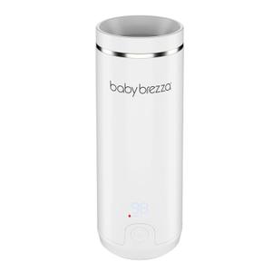 Baby Brezza Portable Warmer  3X Faster Baby Bottle Warming - Travel Breastmilk and Formula Warmer - Safe, Even Heating - Up to 9oz - No Adapters, White