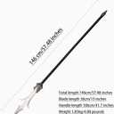 Three Pointed Two Blade Sword Stainless Steel Decorative Prop, Movie Cosplay Ornament Decoration 57.48 inches
